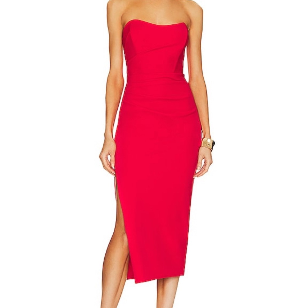 NWT Katie May Ashun Red Strapless Dress size Medium